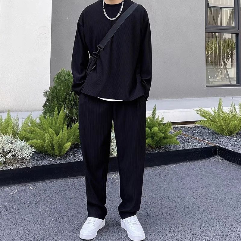 Lockeres, modisches, langärmliges 2-teiliges Set für Herren